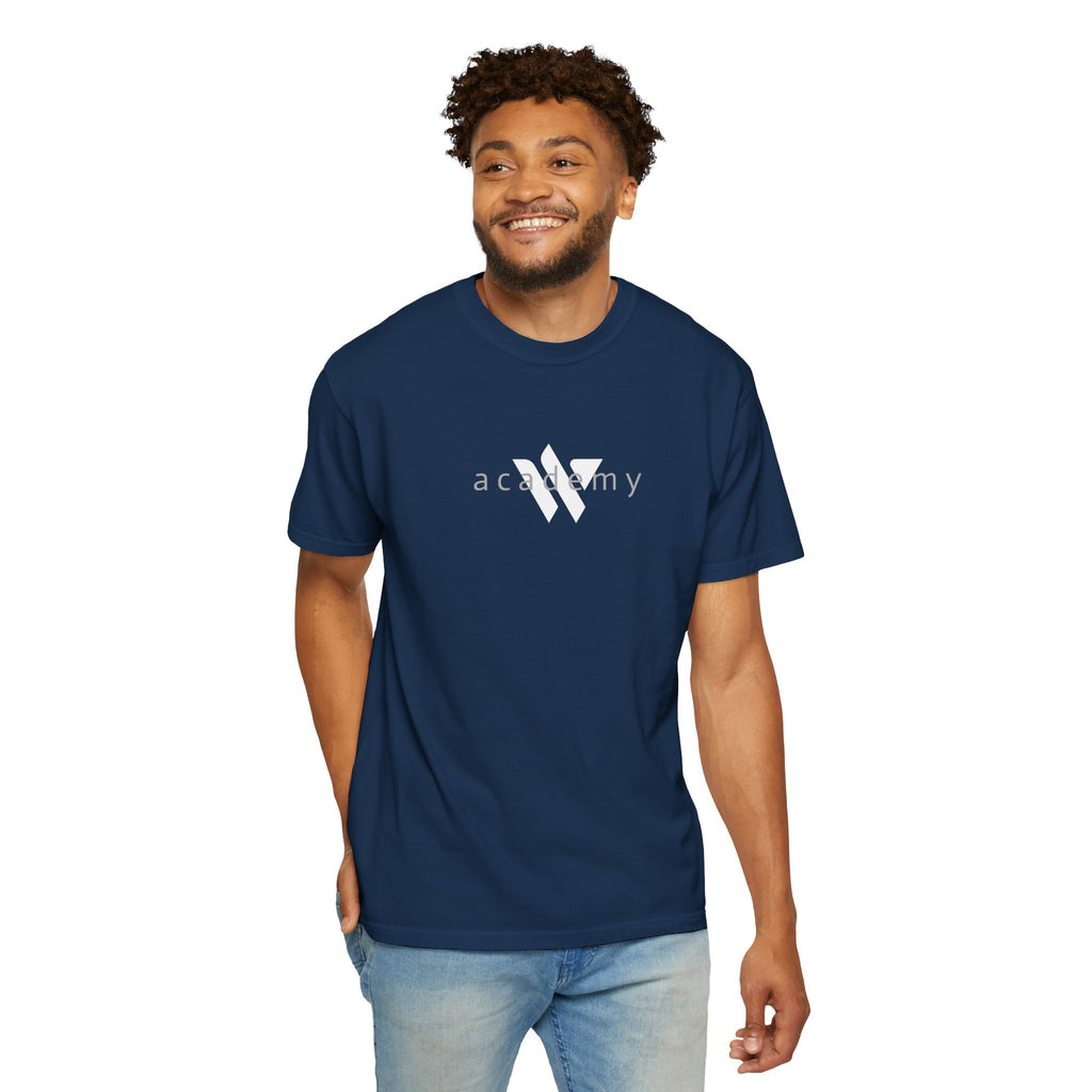 11 - Woodland Academy Multi Color T-Shirt — Minimal Logo Tee for Leaders & Coaches
