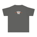 11 - Youth Dark Grey Academy Tee — Minimal Logo Kids T‑Shirt