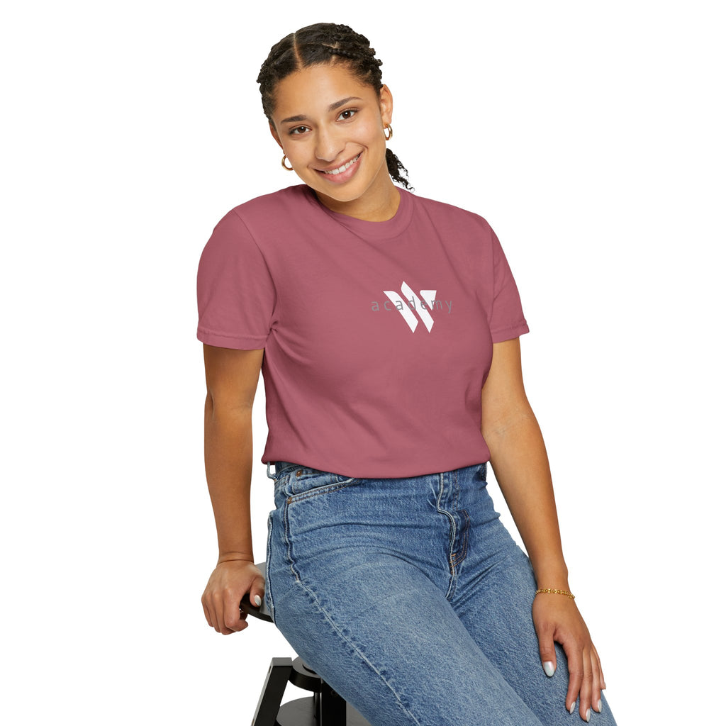 11 - Woodland Academy Painted Wildcat Multi Color T-Shirt — Minimal Logo Tee for Leaders & Coaches