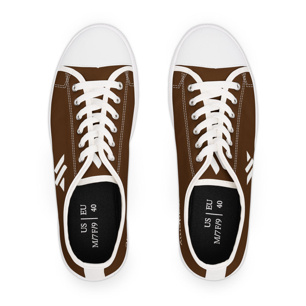 4 - Women's Low Top Sneakers — Minimal White Canvas Shoes with 'academy' Script Accent