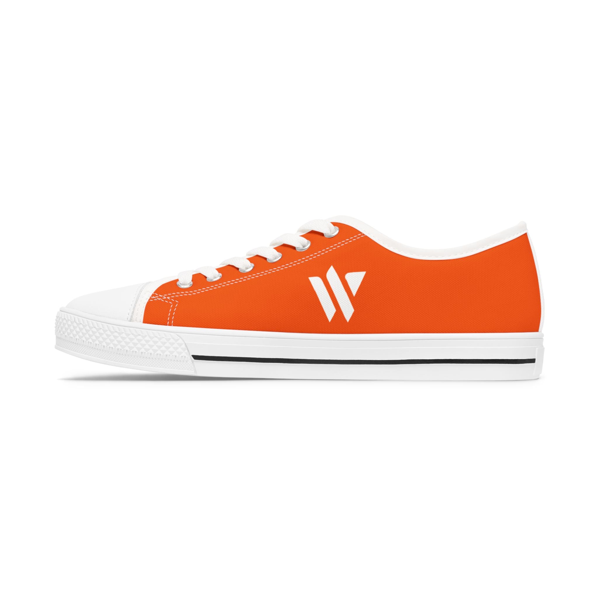 4 - Women's Low Top Sneakers — Minimal White Canvas Shoes with 'academy' Script Accent
