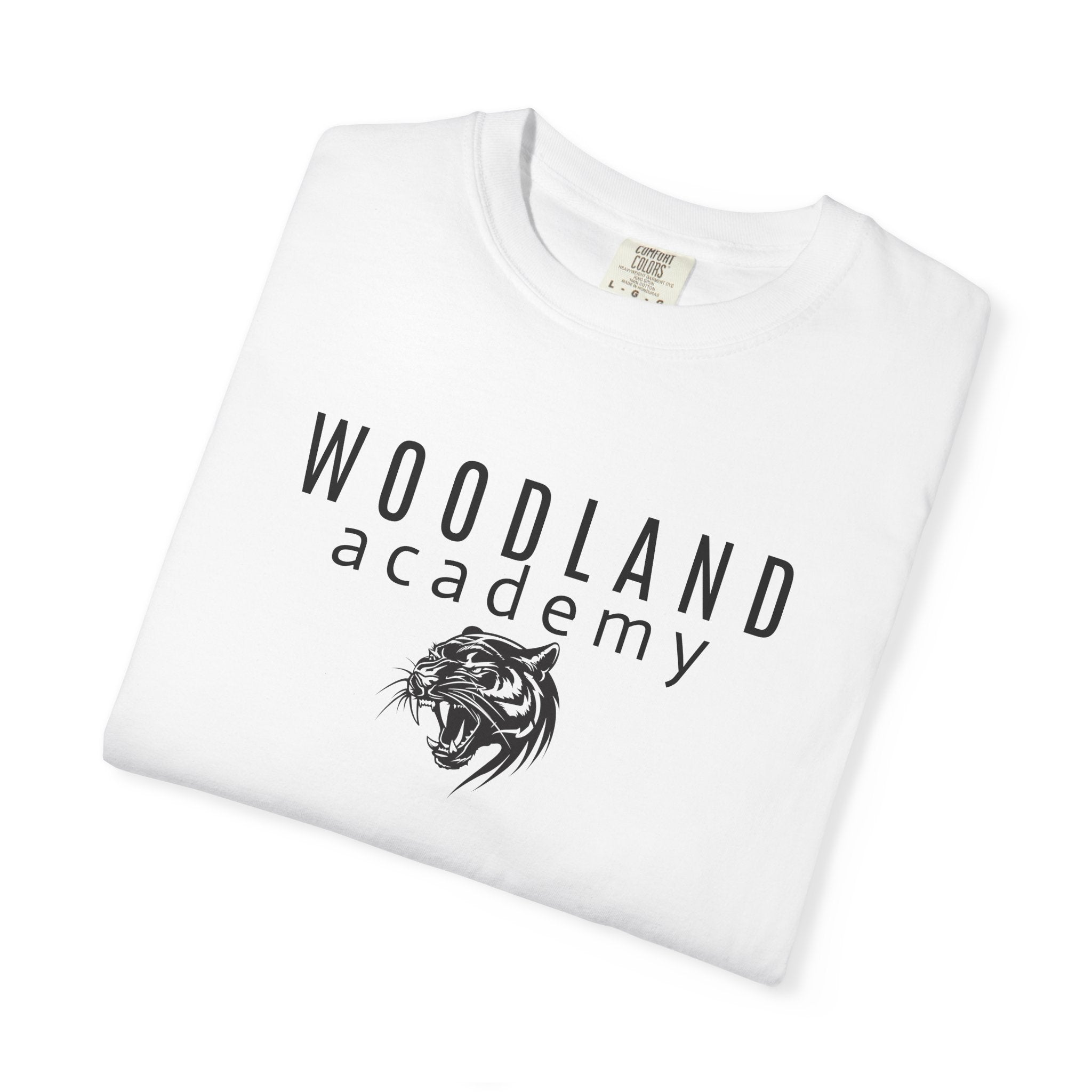 11 - Woodland Academy Wildcat Logo Multi Color T-Shirt — Minimal Logo Tee for Leaders & Coaches