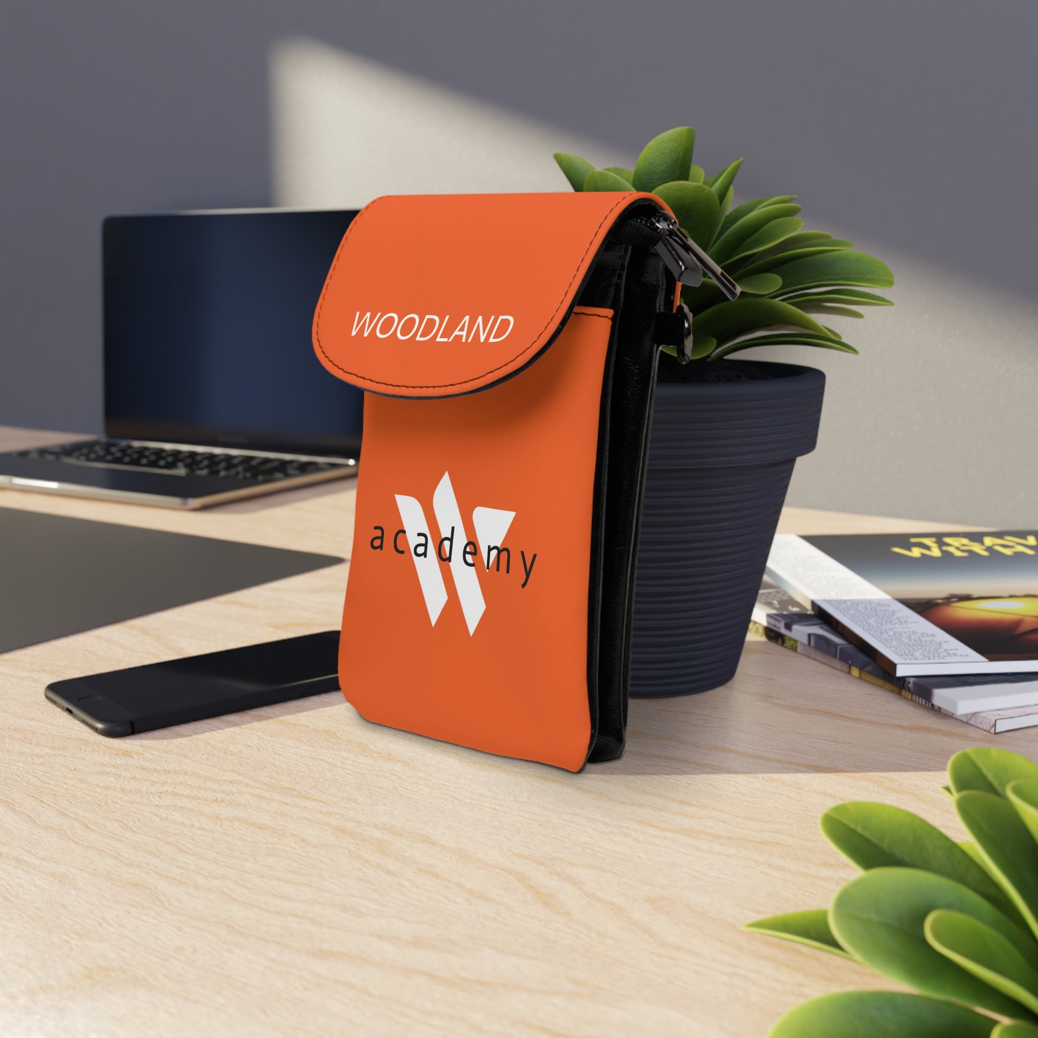 51 - Small Phone Wallet — Woodland Academy Crossbody Card Holder