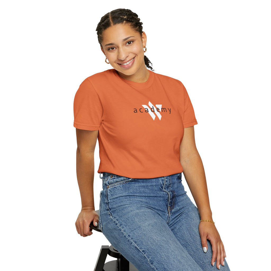 11 - Woodland Academy Burnt Orange Multi Color T-Shirt — Minimal Logo Tee for Leaders & Coaches