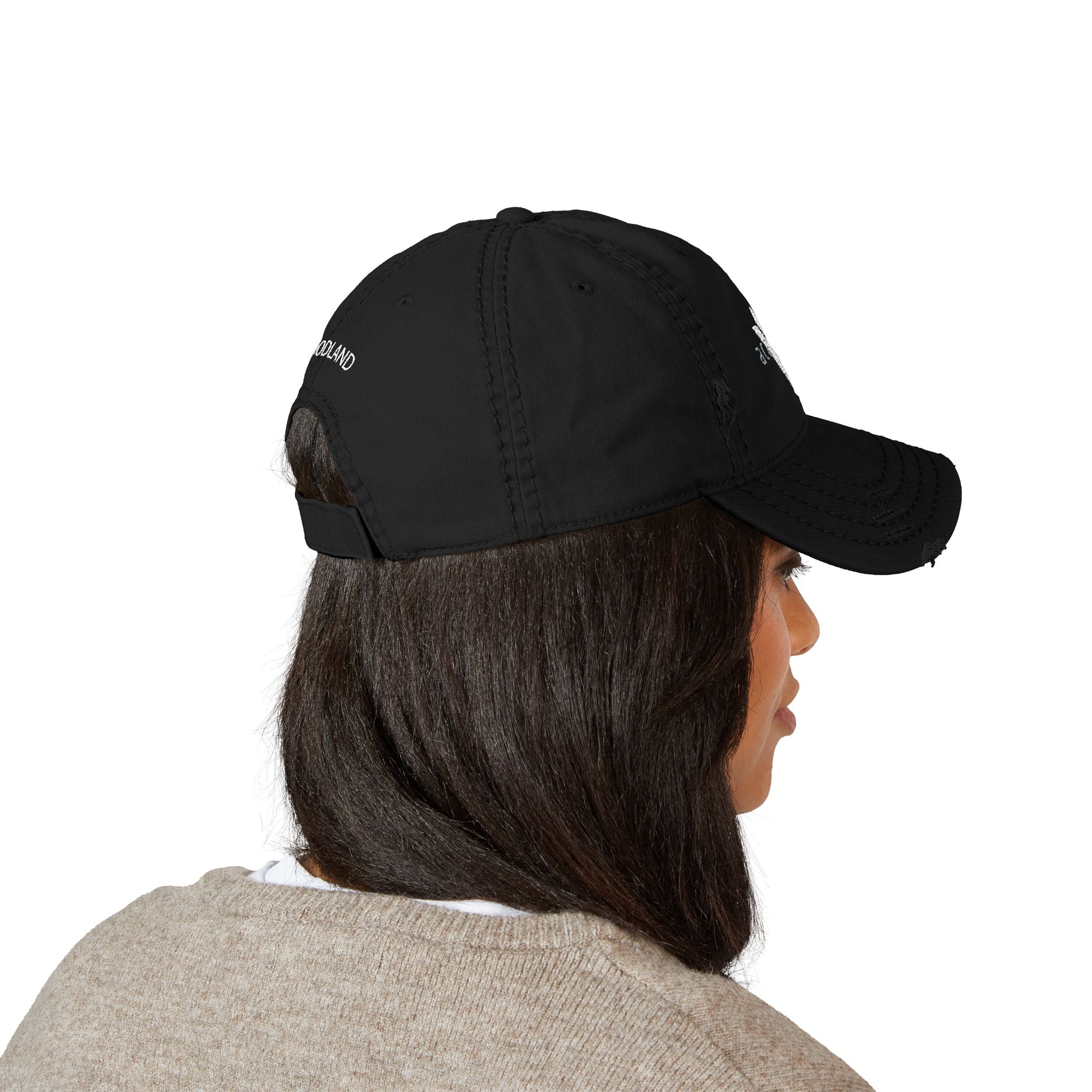 3 - Woodland Academy Embroidered Distressed Multi Color Dad Hat – Minimal White Logo Baseball Cap