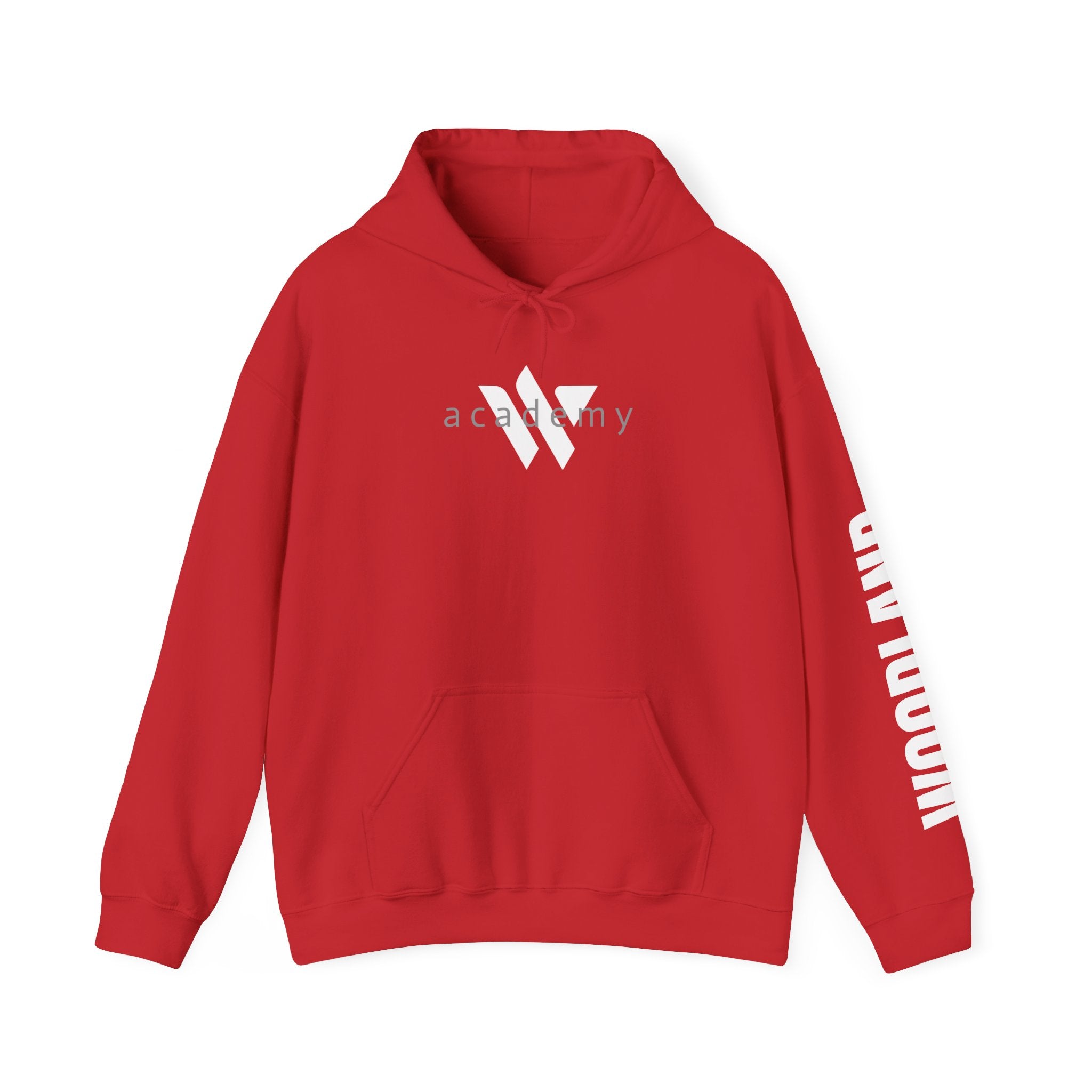 16 - Academy Printed Logo Multi Colors Hoodie — Woodland Sleeve Graphic Hooded Sweatshirt