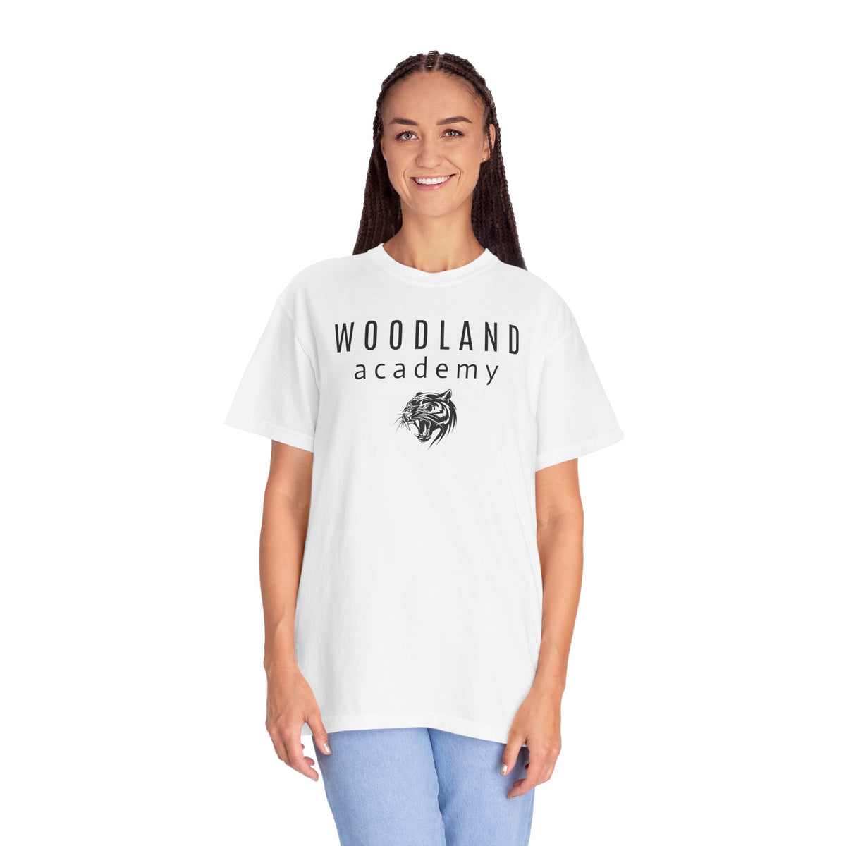 11 - Woodland Academy Multi Color Shirts Wildcat Logo  — Minimal Logo Tee for Leaders & Coaches