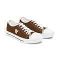 4 - Women's Low Top Sneakers — Minimal White Canvas Shoes with 'academy' Script Accent