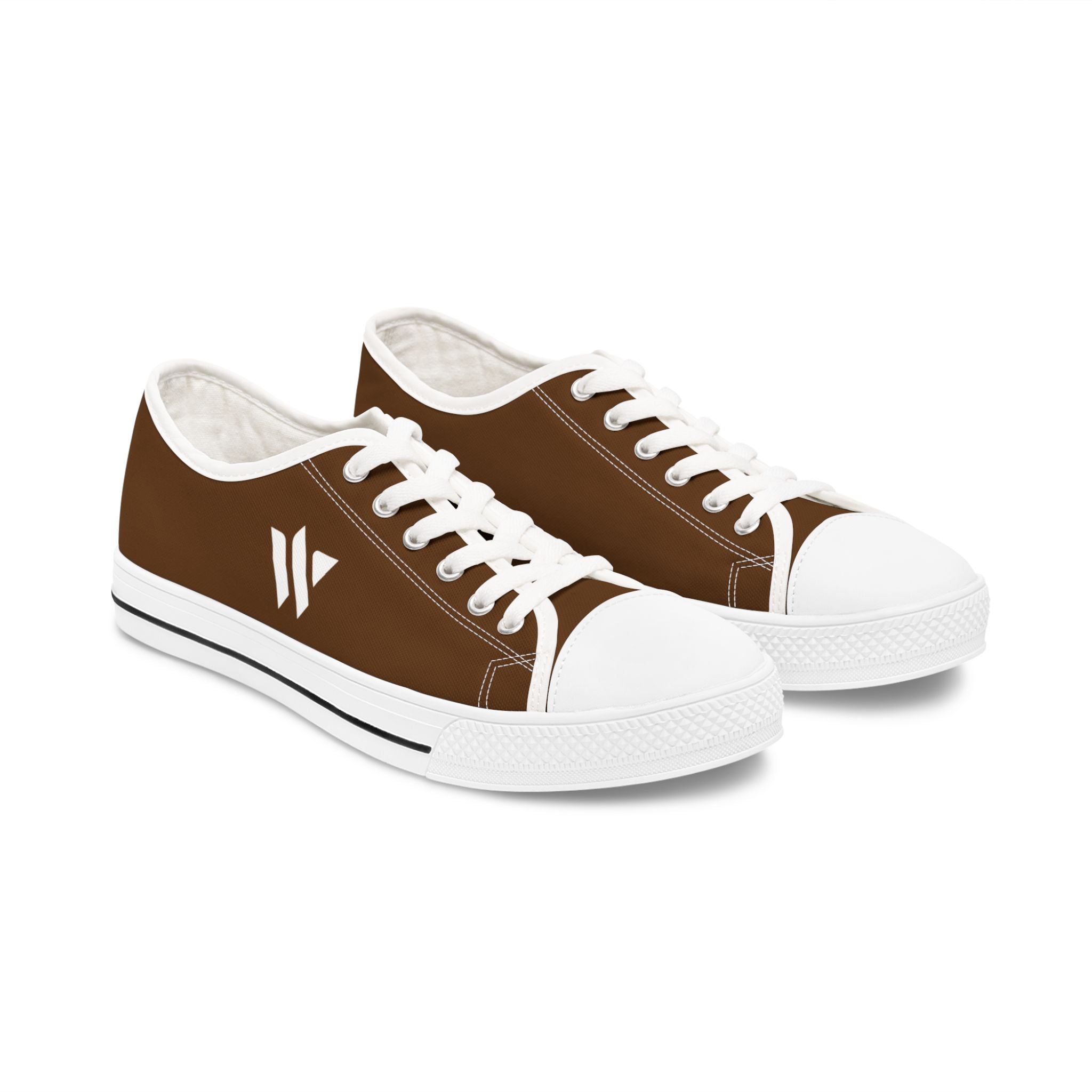4 - Women's Low Top Sneakers — Minimal White Canvas Shoes with 'academy' Script Accent