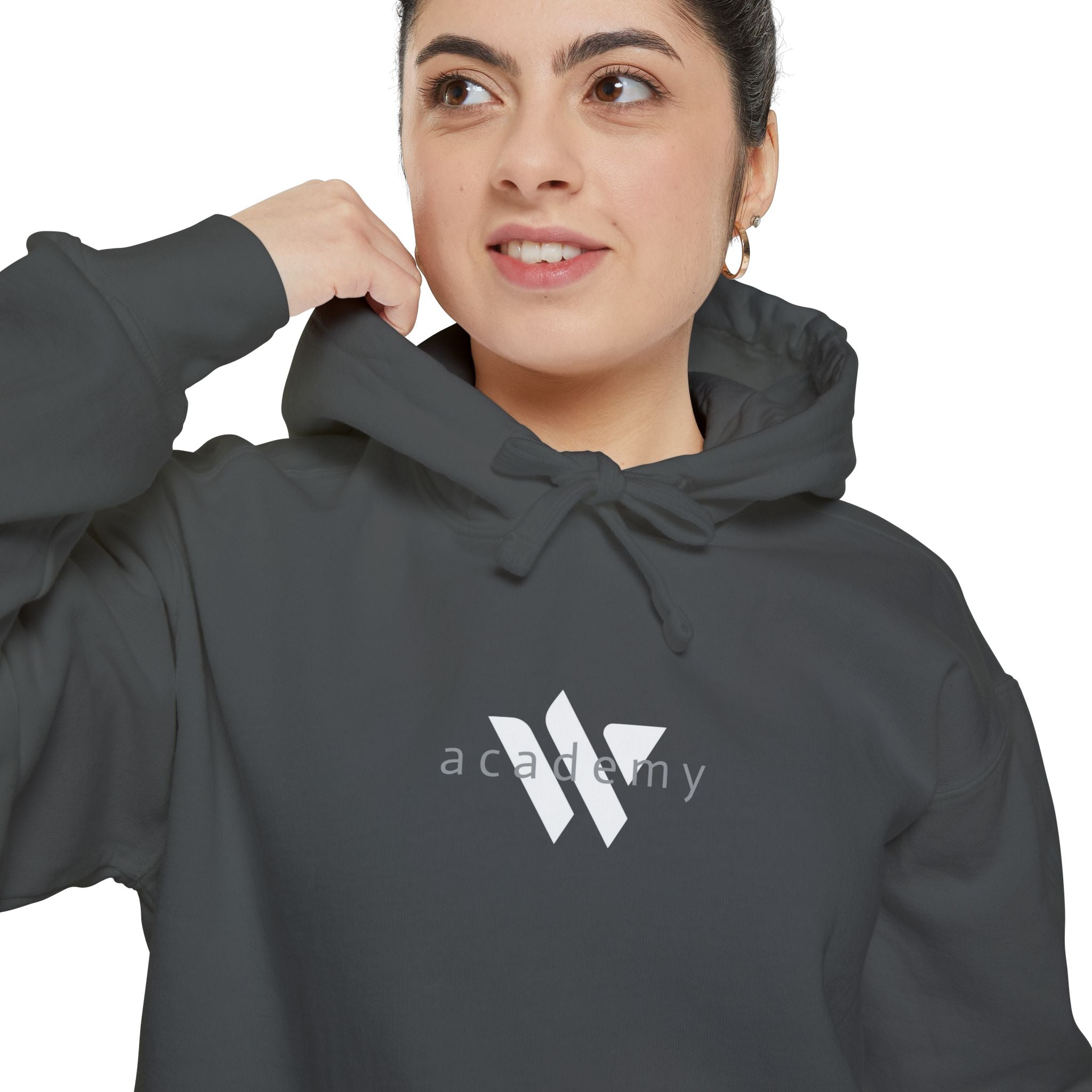 17 - Comfort Colors Embroidered Logo Hoodie — Garment-Dyed Cozy Pullover