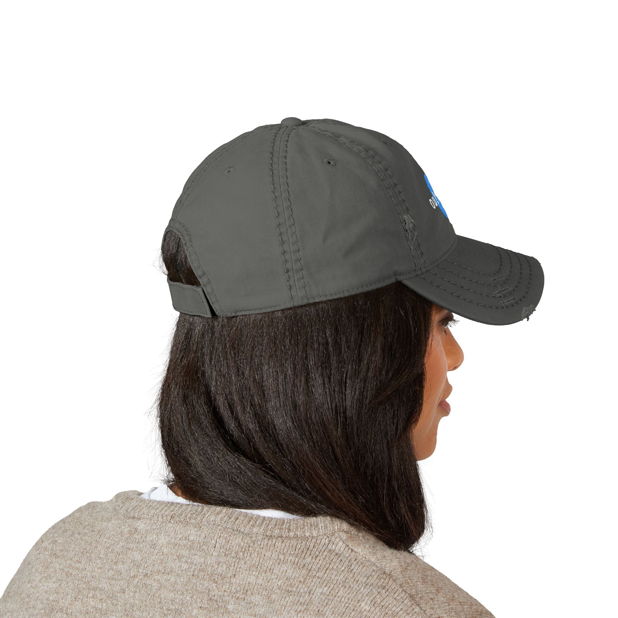 95 - Outcome Leadership Embroidered Distressed Multi Color Dad Hat – Minimal White Logo Baseball Cap