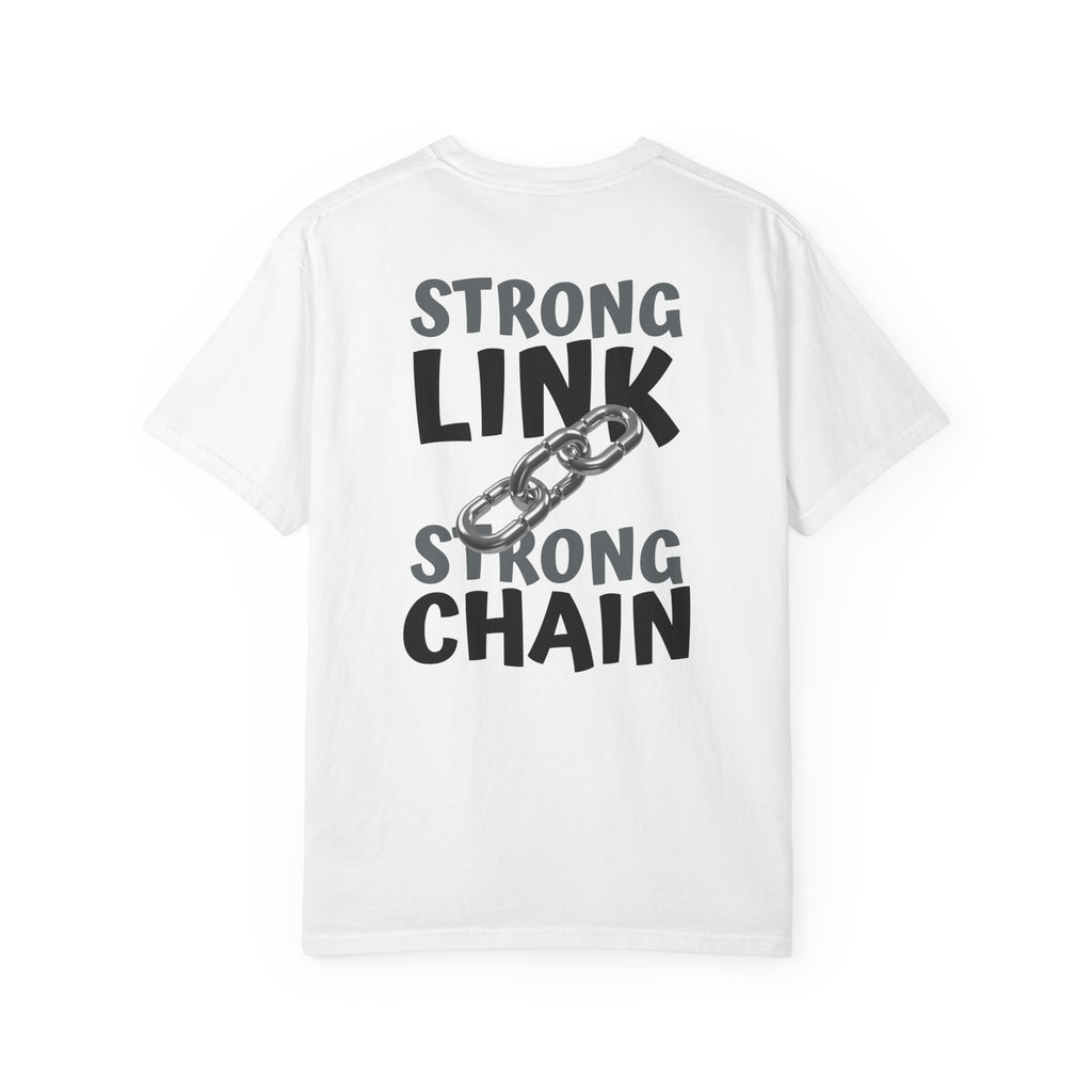 91 - Outcome Leadership- Strong Link Multi Color T-Shirt — Minimal Logo Tee for Leaders & Coaches