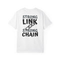 91 - Outcome Leadership- Strong Link Multi Color T-Shirt — Minimal Logo Tee for Leaders & Coaches