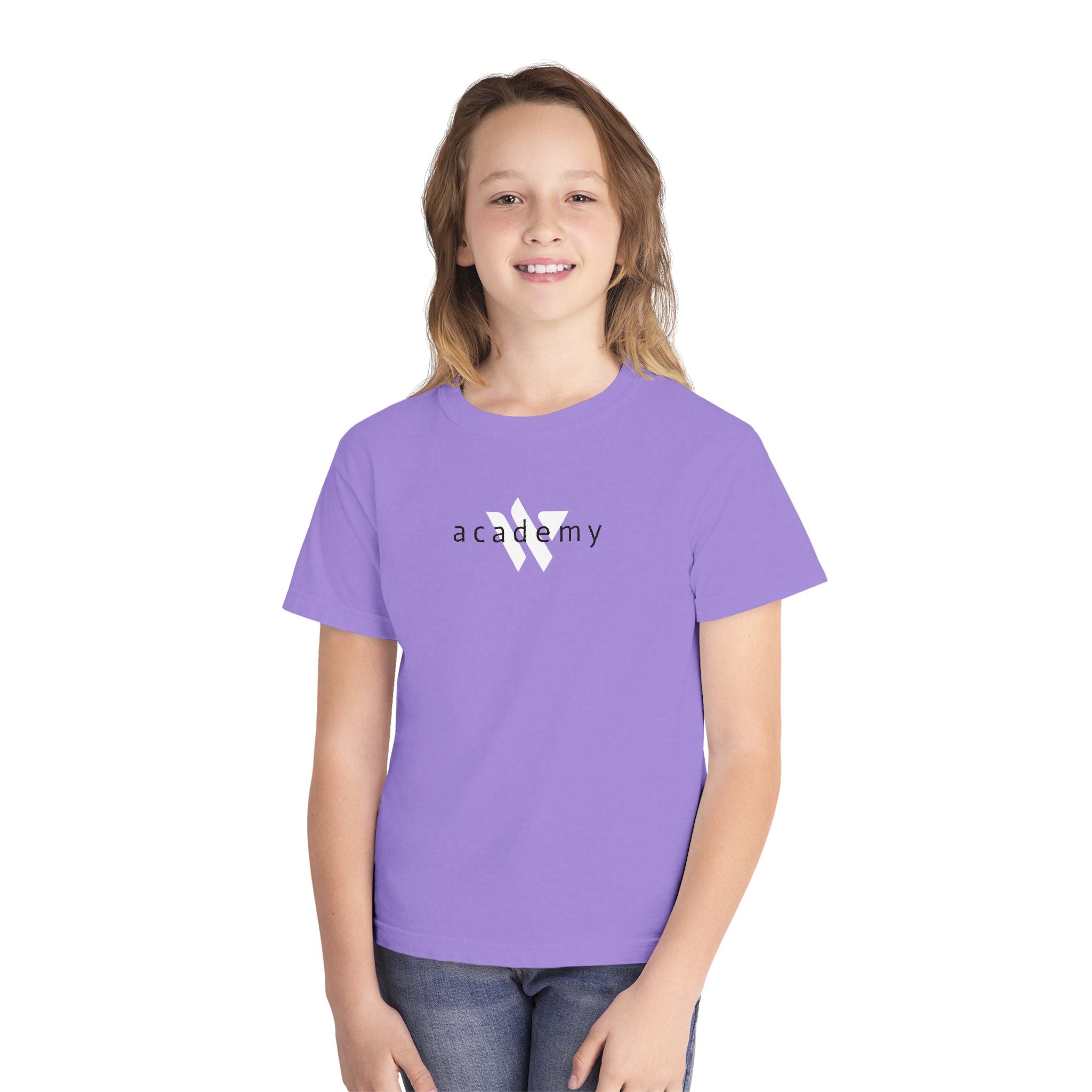 11 - Youth Multi Colors Academy Tee — Minimal Logo Kids T‑Shirt