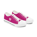 4 - Women's Low Top Sneakers — Minimal White Canvas Shoes with 'academy' Script Accent