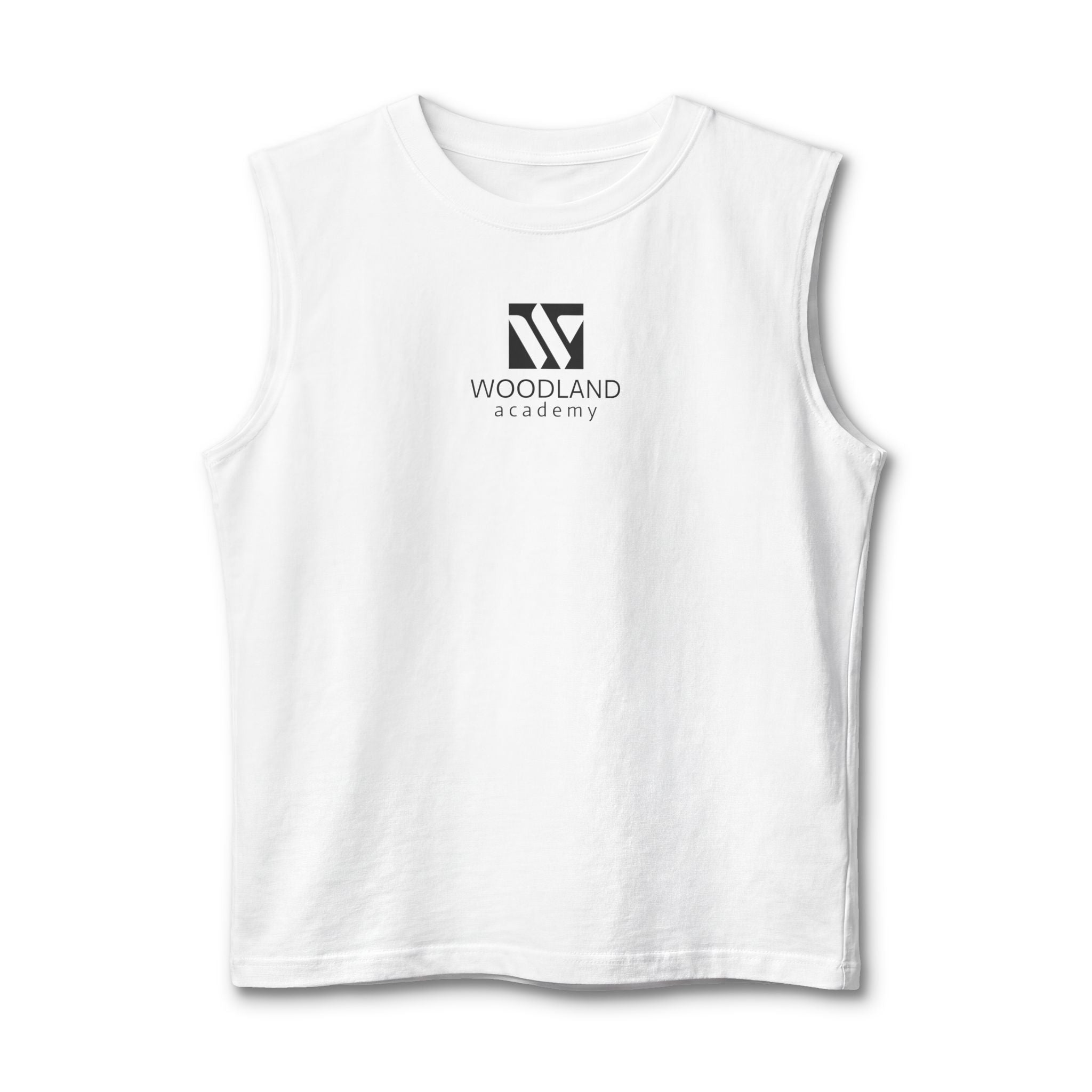 111 - Woodland Academy Muscle Tank — Minimal Black Gym Tank Top