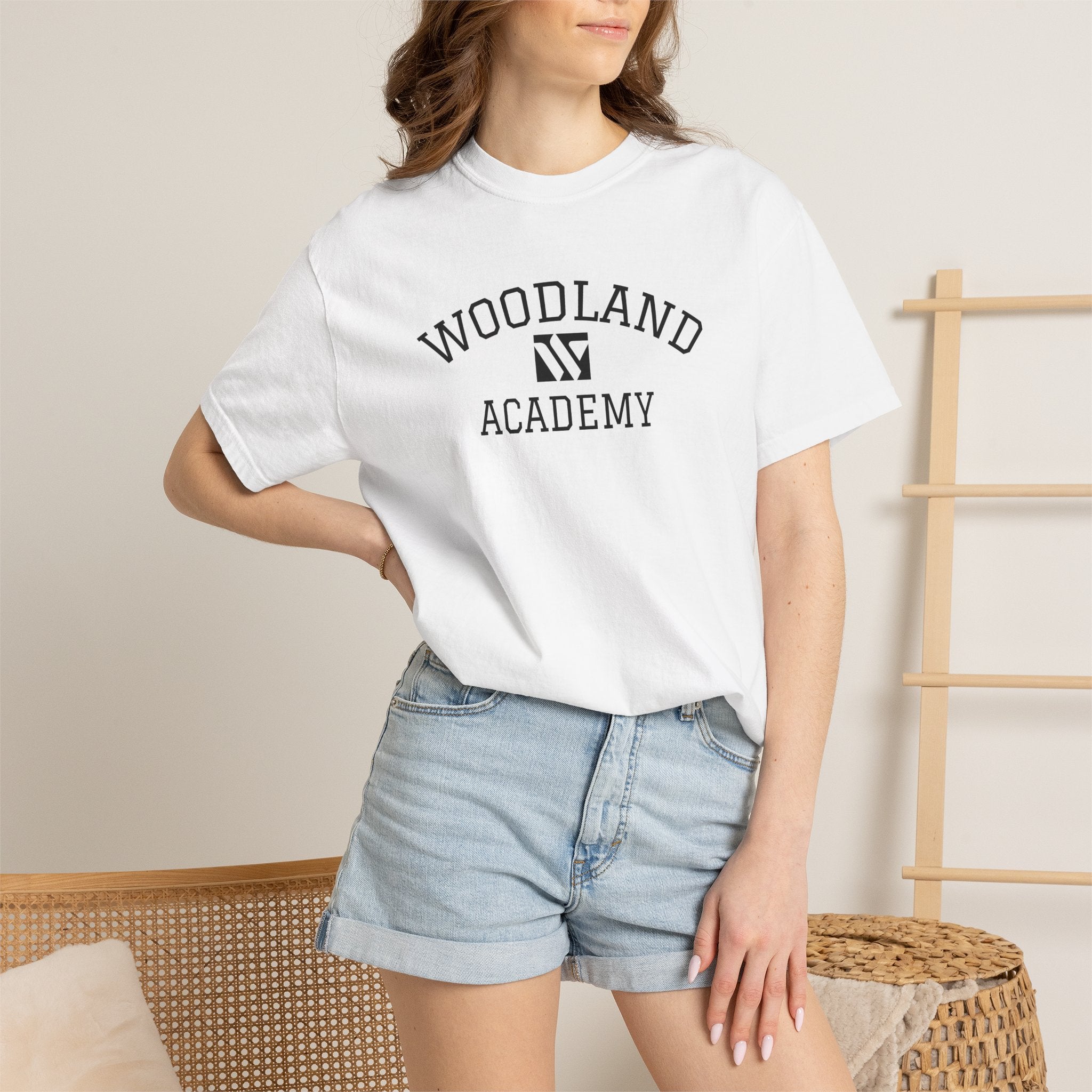 11 - Woodland Academy Wildcat Graphic Multi Color T-Shirt — Minimal Logo Tee for Leaders & Coaches