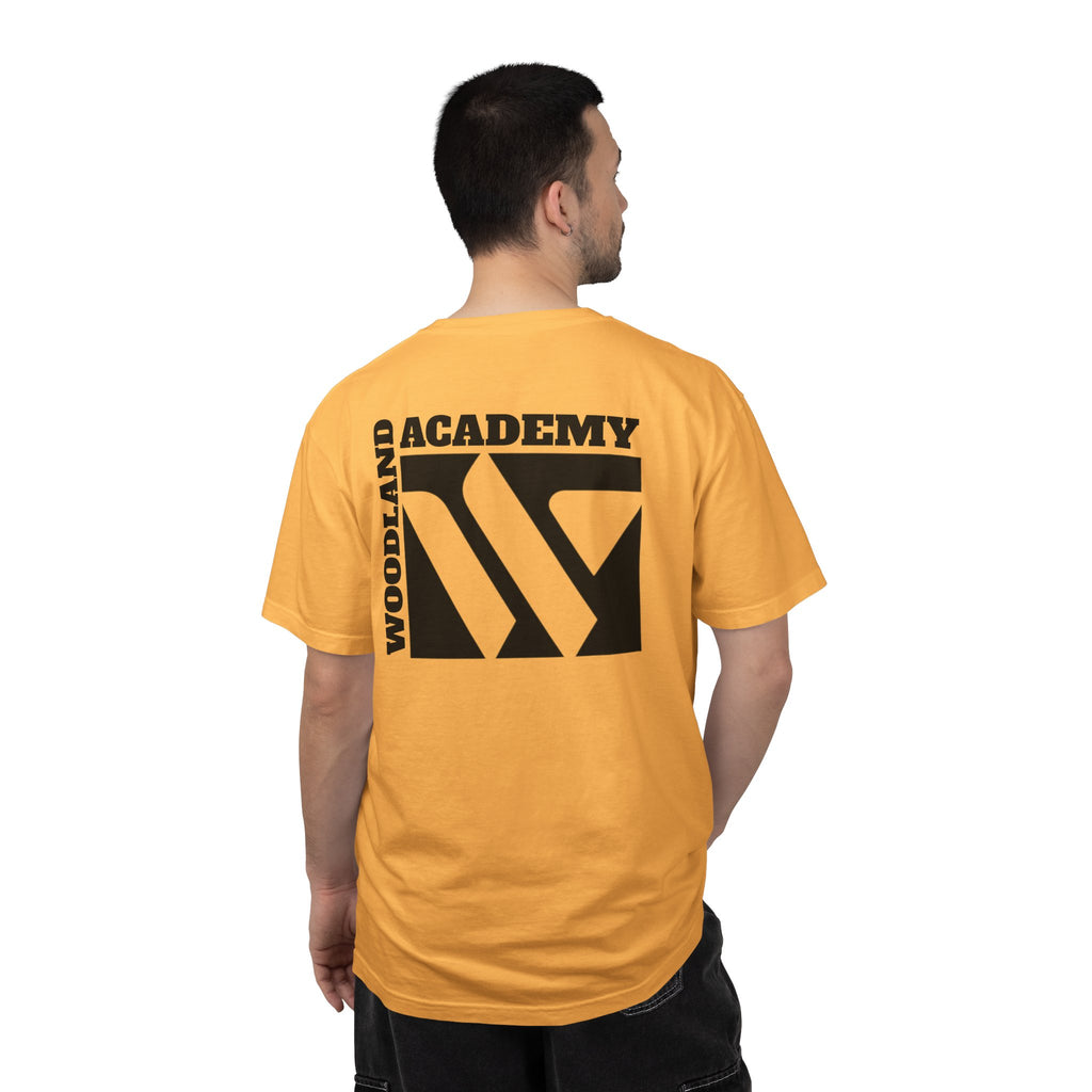 11 - Woodland Academy Graphic Multi Color T-Shirt — Minimal Logo Tee for Leaders & Coaches