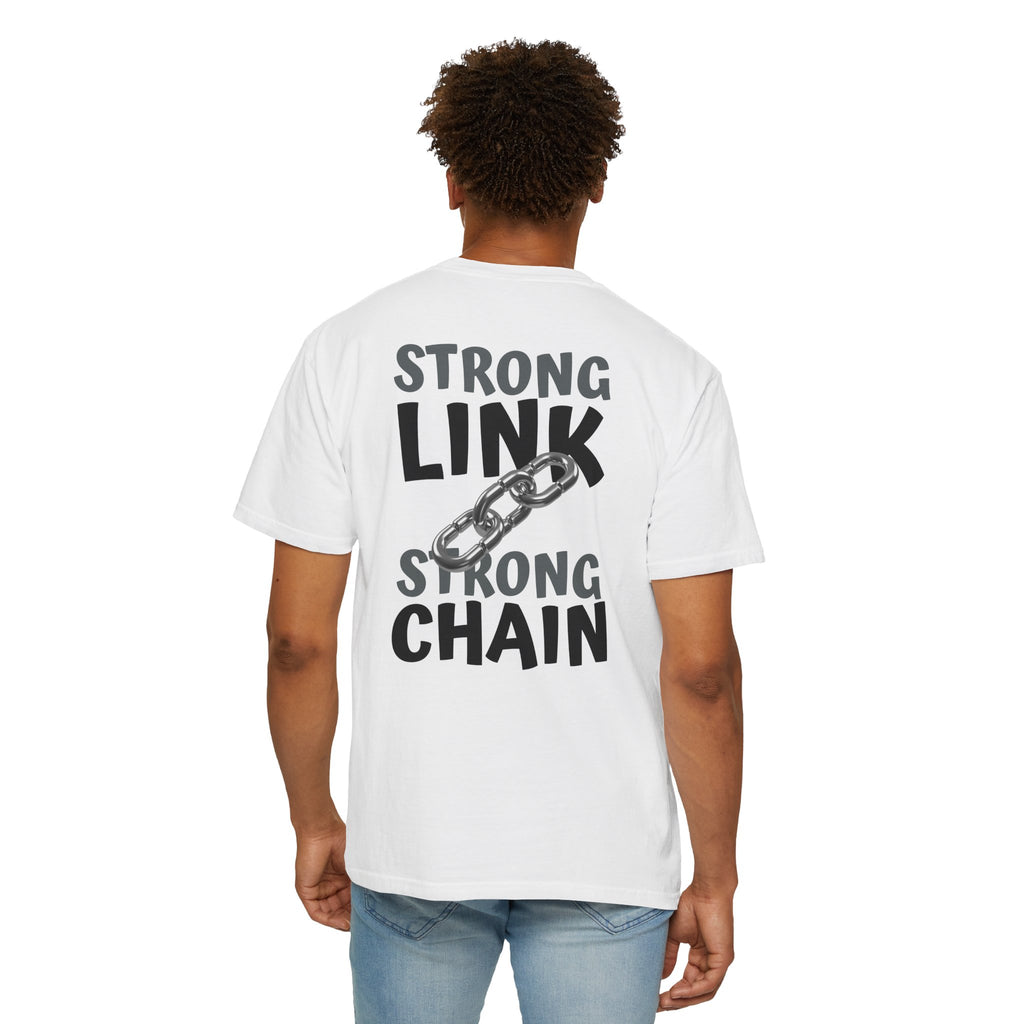 91 - Outcome Leadership- Strong Link Multi Color T-Shirt — Minimal Logo Tee for Leaders & Coaches