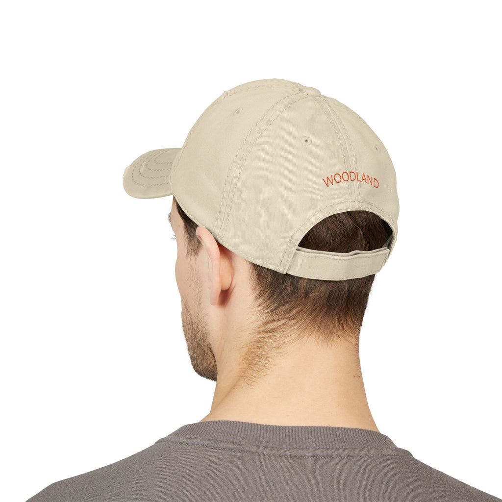 3 - Woodland Academy Embroidered Distressed Multi Color Dad Hat – Minimal White Logo Baseball Cap