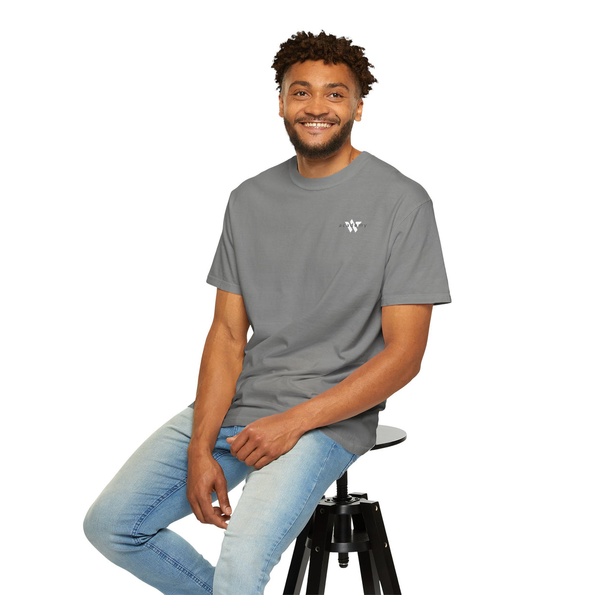 11 - Woodland Academy Grey T-Shirt — Minimal Logo Tee for Leaders & Coaches