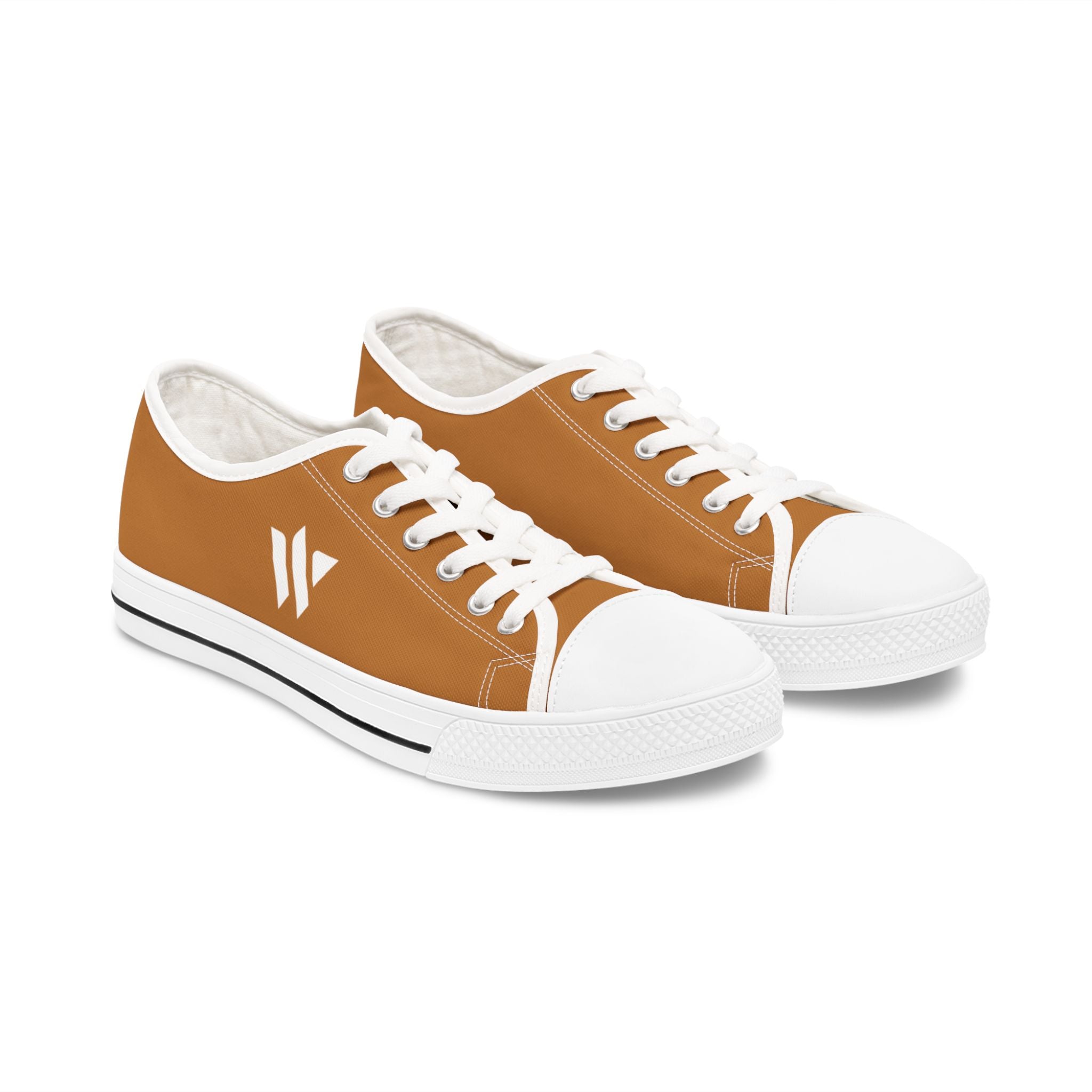 4 - Women's Low Top Sneakers — Minimal White Canvas Shoes with 'academy' Script Accent