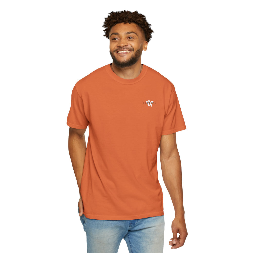 11 - Woodland Academy Burnt Orange T-Shirt — Minimal Logo Tee for Leaders & Coaches