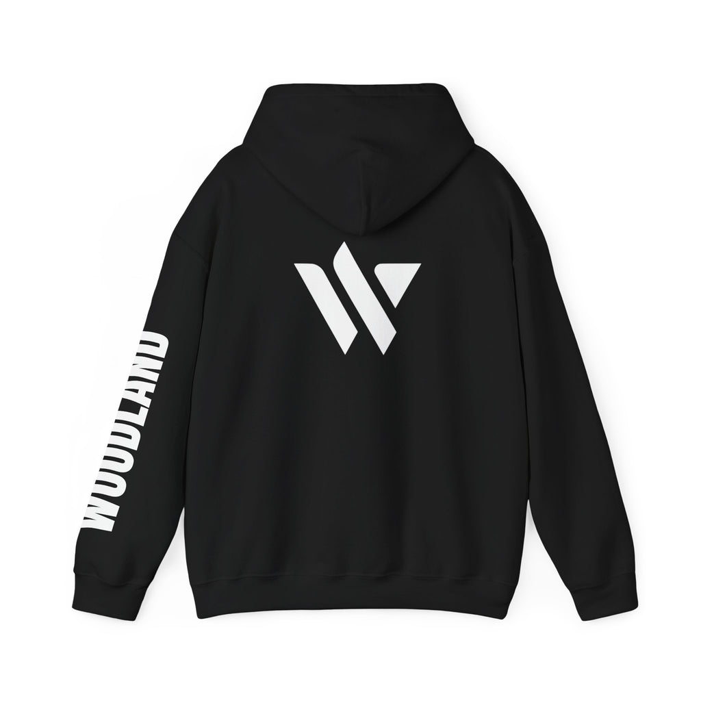 16 - Academy Printed Logo Multi Colors Hoodie — Woodland Sleeve Graphic Hooded Sweatshirt