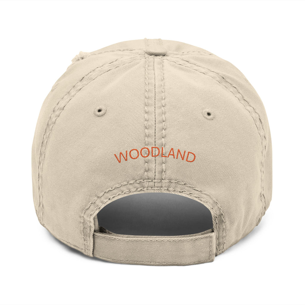 3 - Woodland Academy Embroidered Distressed Multi Color Dad Hat – Minimal White Logo Baseball Cap