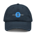 95 - Outcome Leadership Embroidered Distressed Multi Color Dad Hat – Minimal White Logo Baseball Cap
