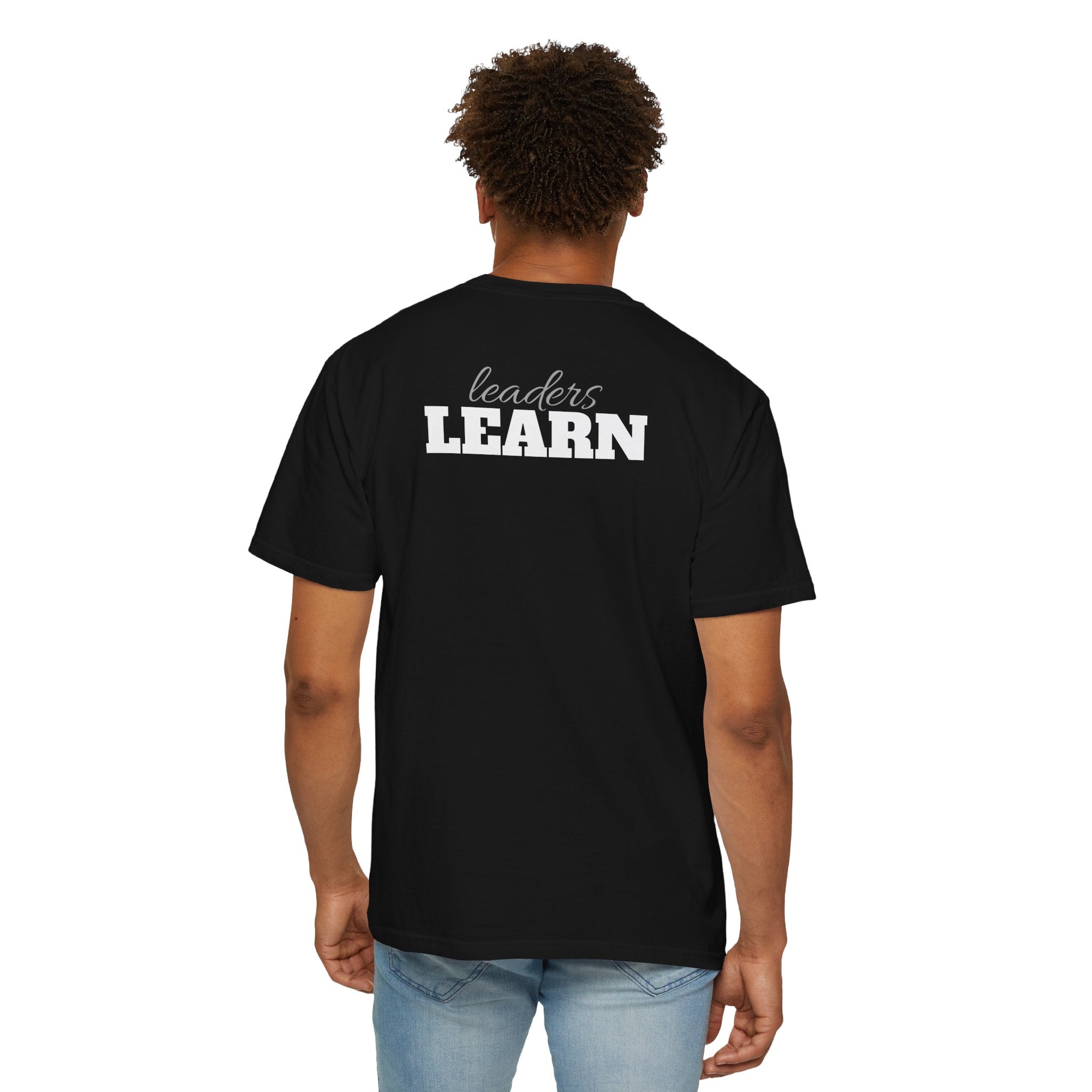 91 - Outcome Leadership - Leaders Learn Multi Color T-Shirt — Minimal Logo Tee for Leaders & Coaches