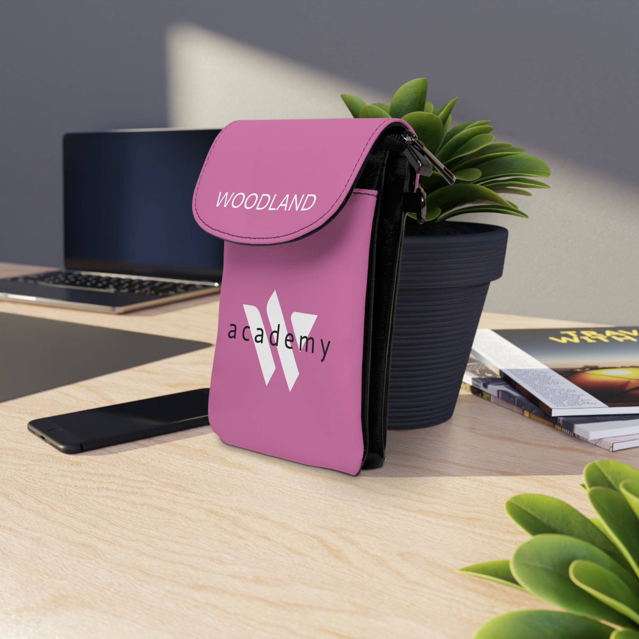 51 - Small Phone Wallet — Woodland Academy Crossbody Card Holder