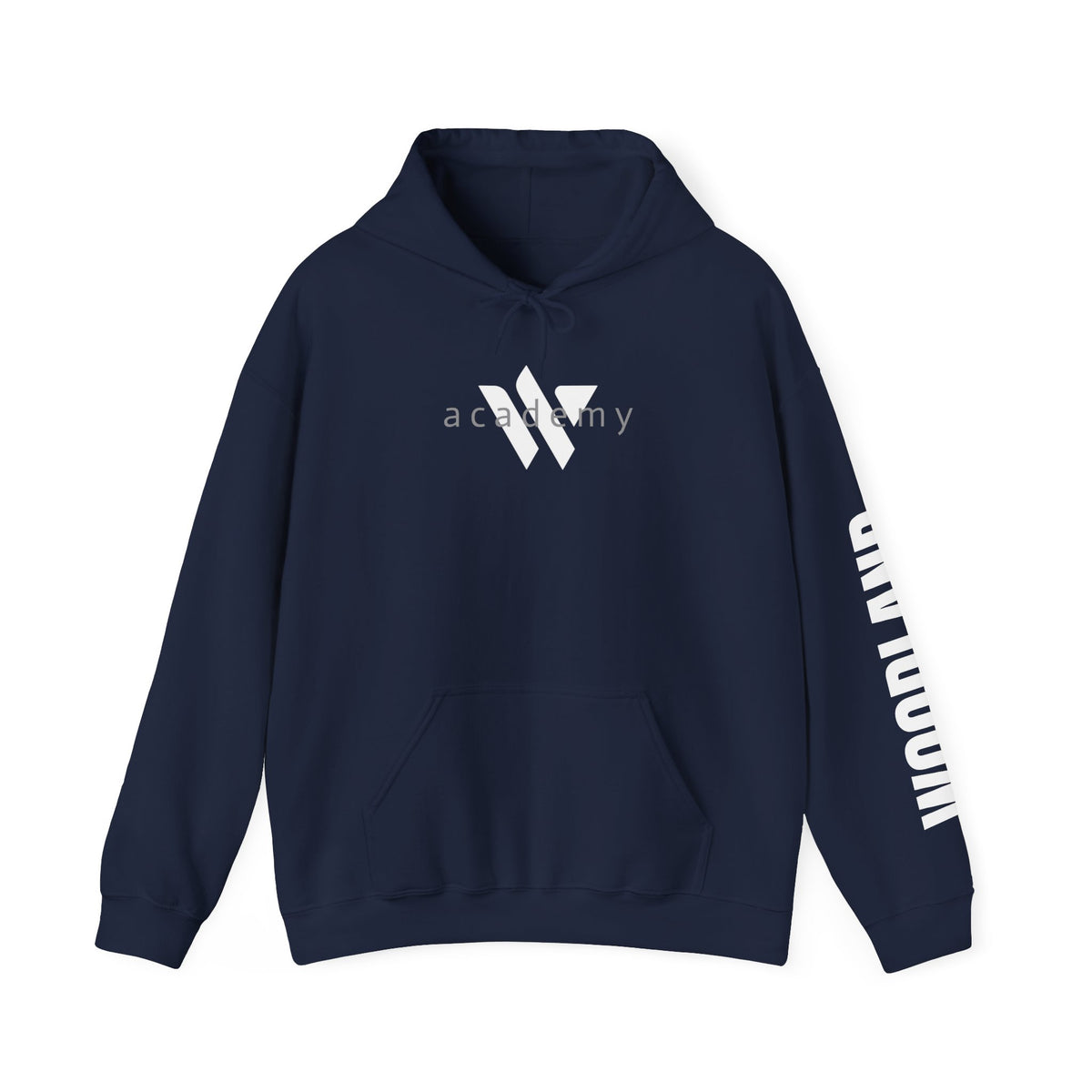 16 - Academy Printed Logo Multi Colors Hoodie — Woodland Sleeve Graphic Hooded Sweatshirt