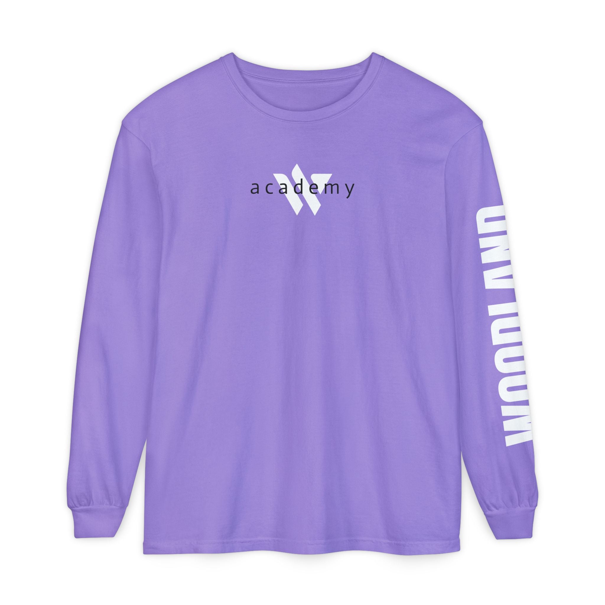 12 - Woodland Academy Long Sleeve Multi Color T-Shirt — "Influence Matters" Sleeve & Back Graphic