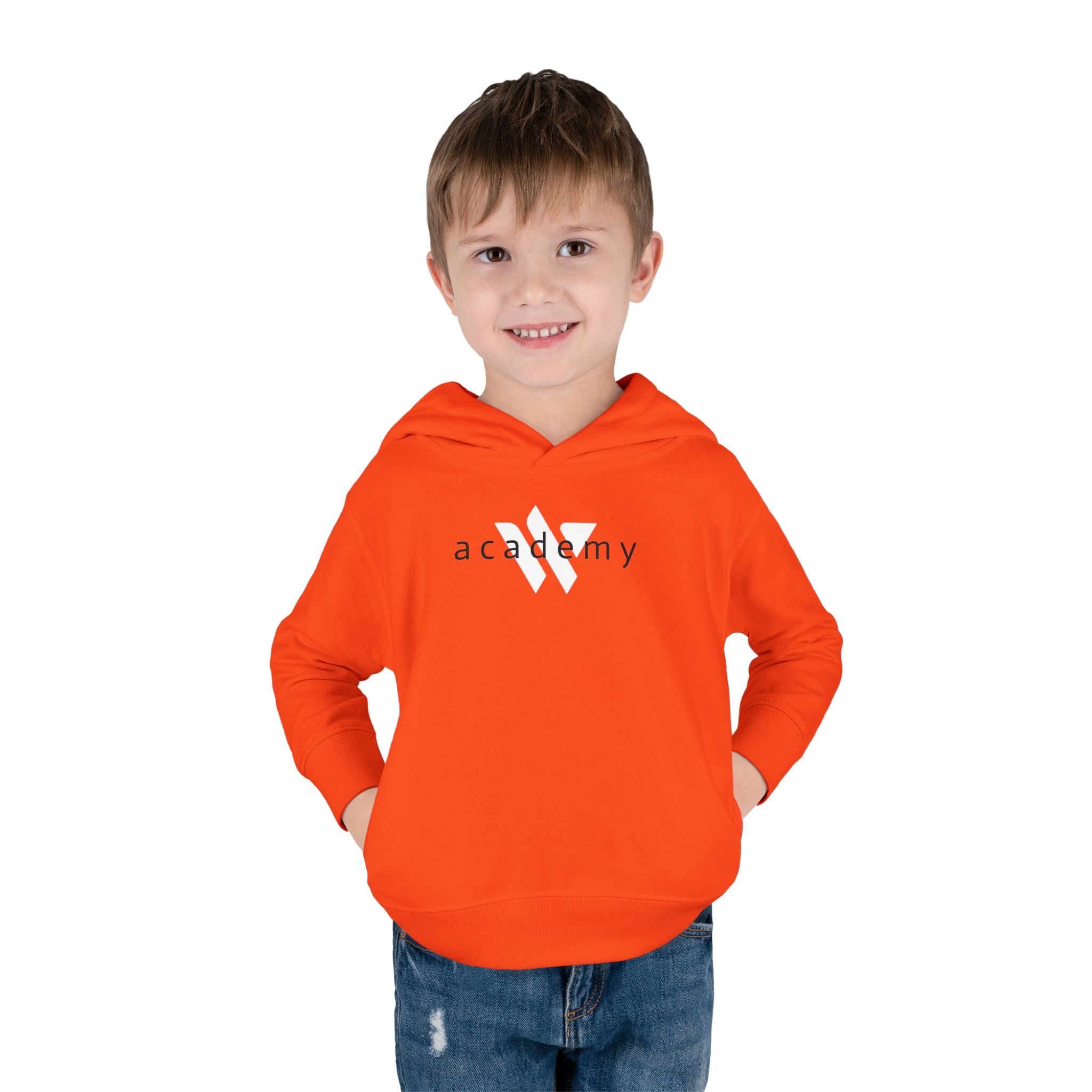 16 - Toddler Hoodie — Minimal 'Academy' Logo Kids Pullover