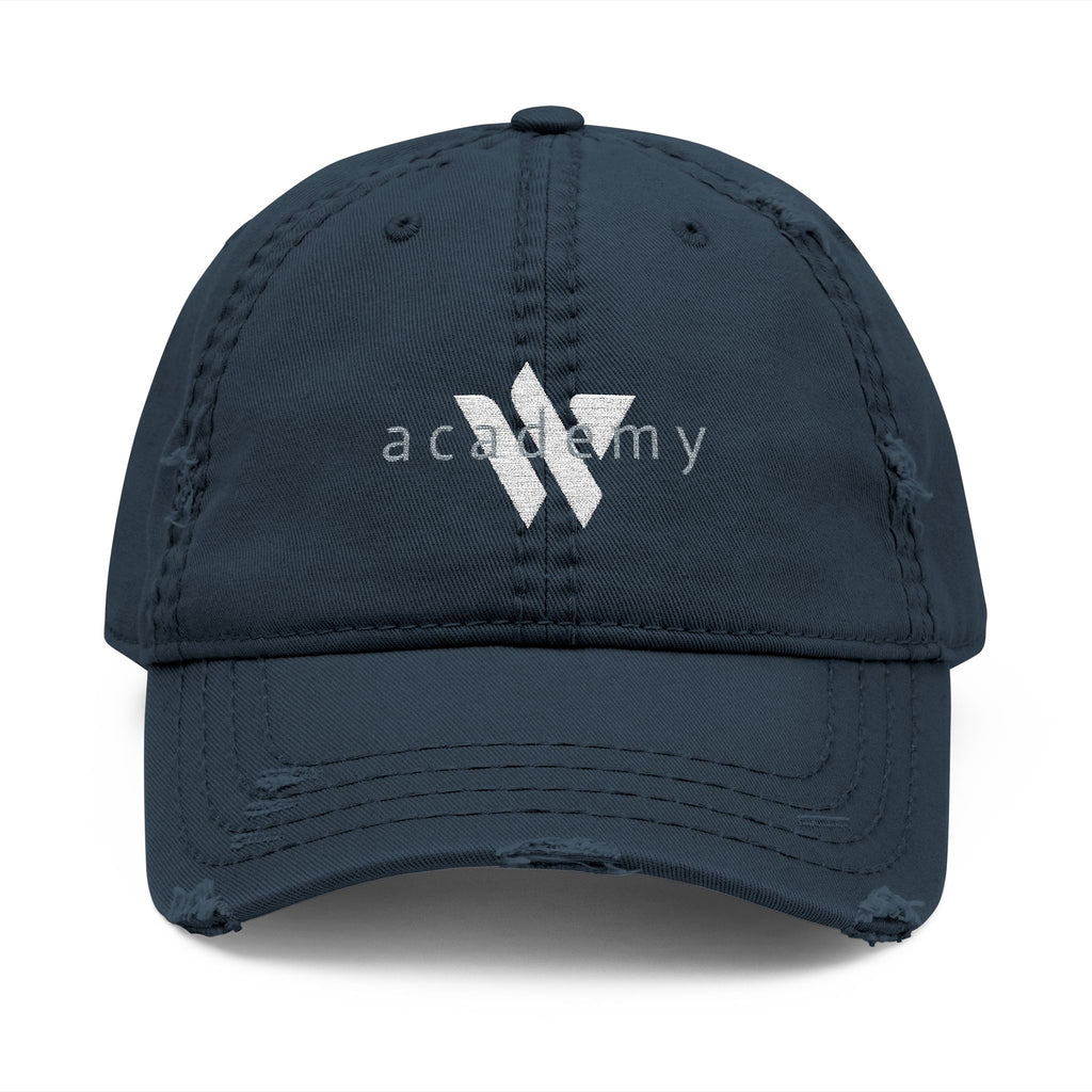 3 - Woodland Academy Embroidered Distressed Multi Color Dad Hat – Minimal White Logo Baseball Cap