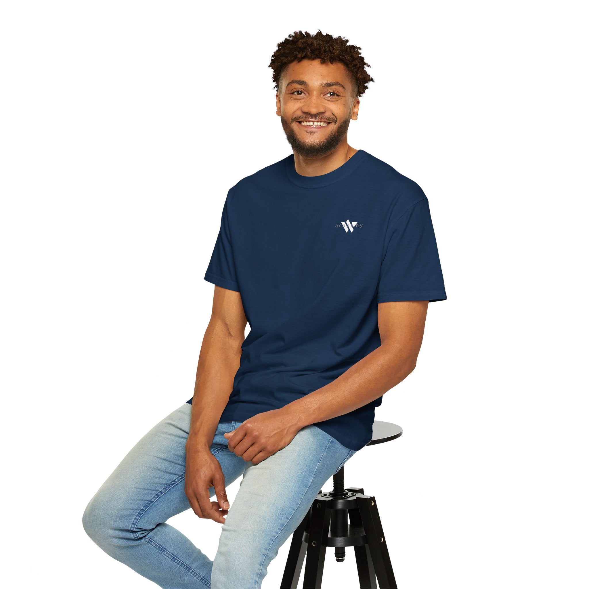11 - Woodland Academy Multi Color T-Shirt — Minimal Logo Tee for Leaders & Coaches