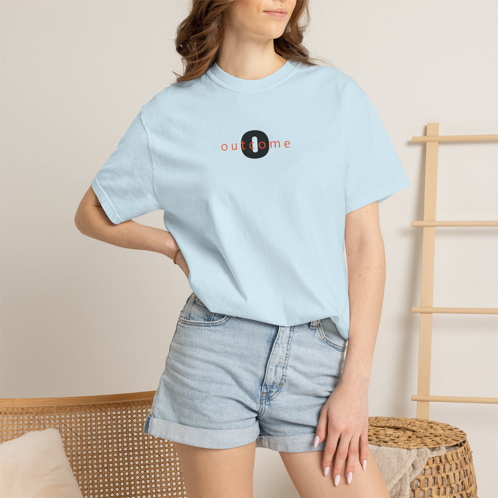 91 - Outcome Leadership- The Future Multi Color T-Shirt — Minimal Logo Tee for Leaders & Coaches