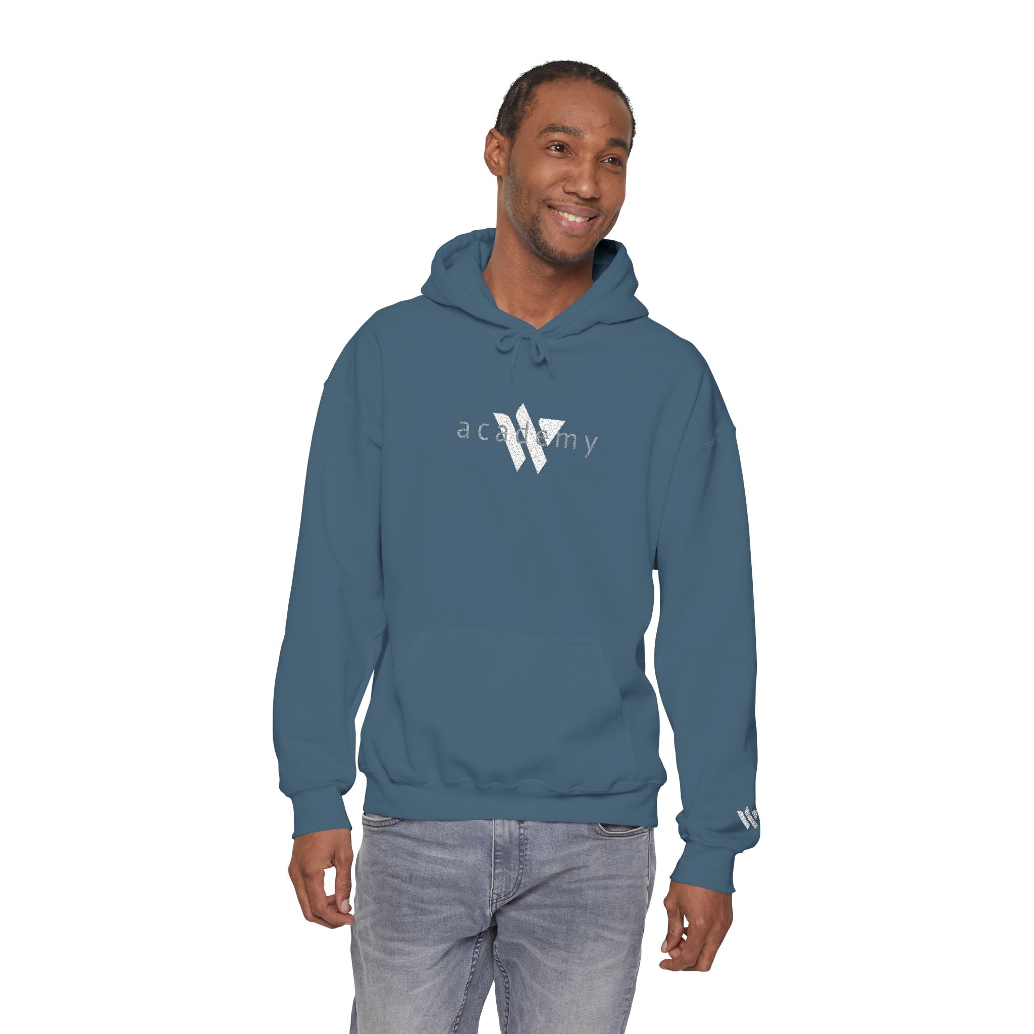16 - Woodland Academy Embroidered Multi Color Hoodie — Minimal Logo Pullover for Leaders & Teams