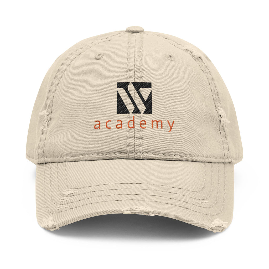 3 - Woodland Academy Embroidered Distressed Multi Color Dad Hat – Minimal White Logo Baseball Cap