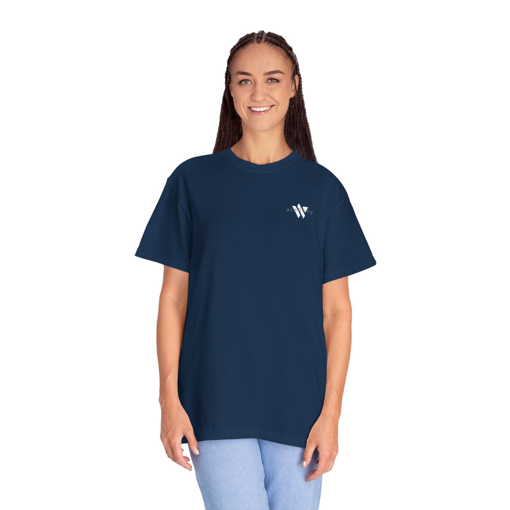 11 - Woodland Academy Multi Color T-Shirt — Minimal Logo Tee for Leaders & Coaches