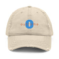 95 - Outcome Leadership Embroidered Distressed Multi Color Dad Hat – Minimal White Logo Baseball Cap
