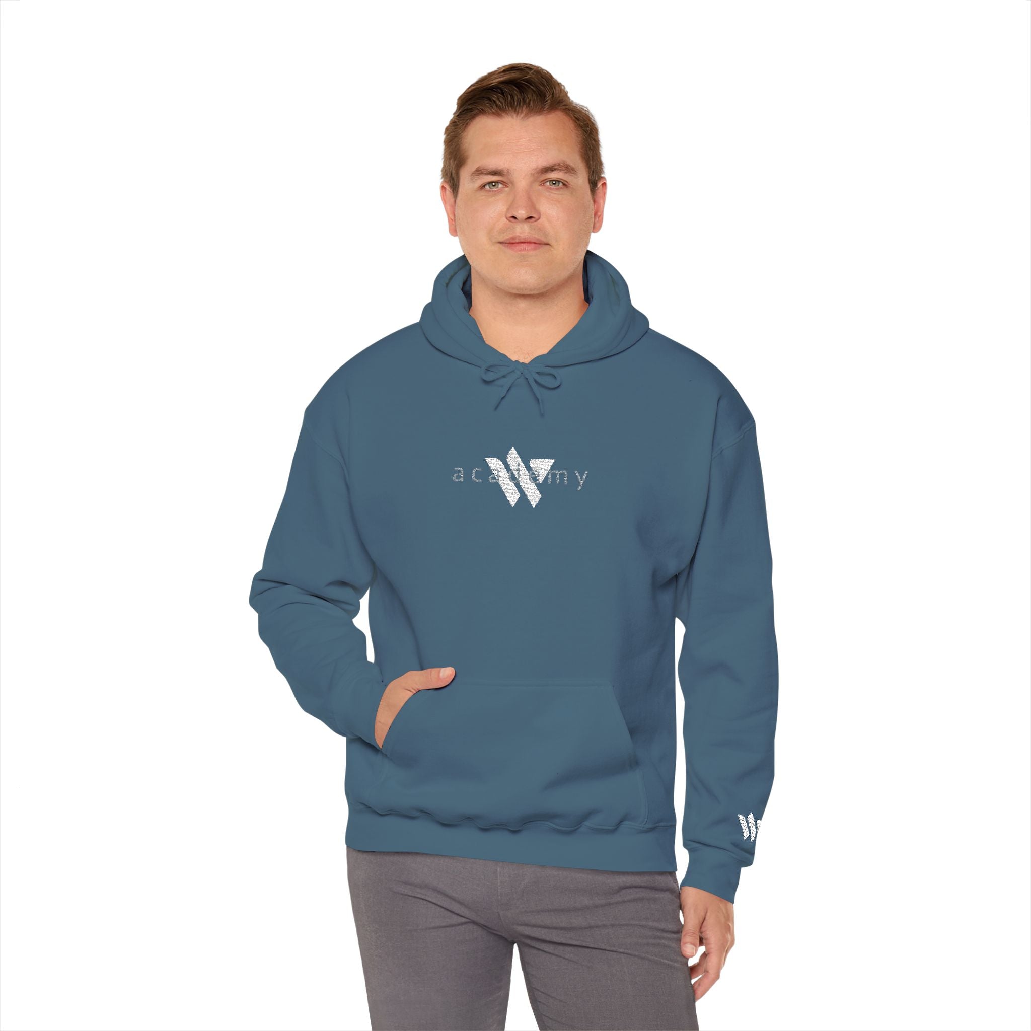 16 - Woodland Academy Embroidered Multi Color Hoodie — Minimal Logo Pullover for Leaders & Teams