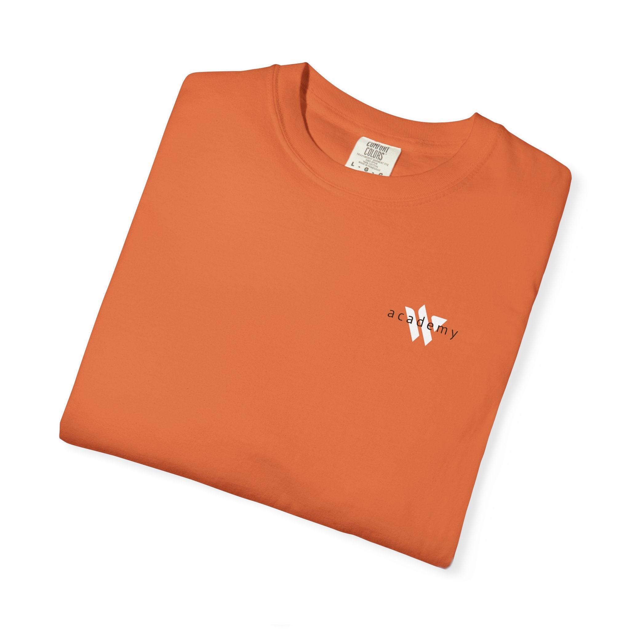 11 - Woodland Academy Burnt Orange T-Shirt — Minimal Logo Tee for Leaders & Coaches