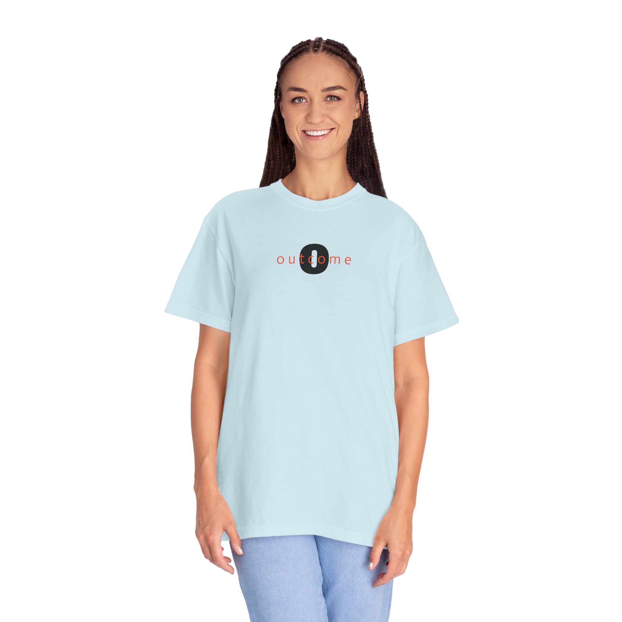 91 - Outcome Leadership- The Future Multi Color T-Shirt — Minimal Logo Tee for Leaders & Coaches