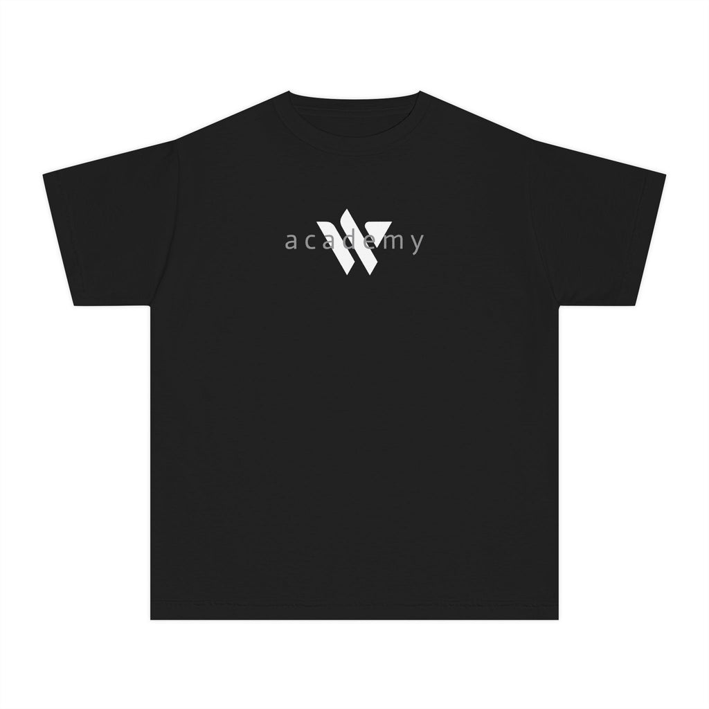 11 - Youth Black Academy Tee — Minimal Logo Kids T‑Shirt