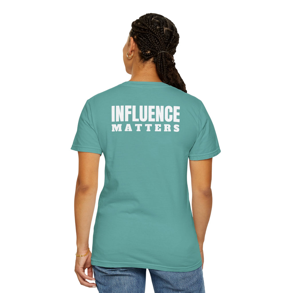 91 - Outcome Leadership - Influence Matters - Multi Color T-Shirt — Minimal Logo Tee for Leaders & Coaches