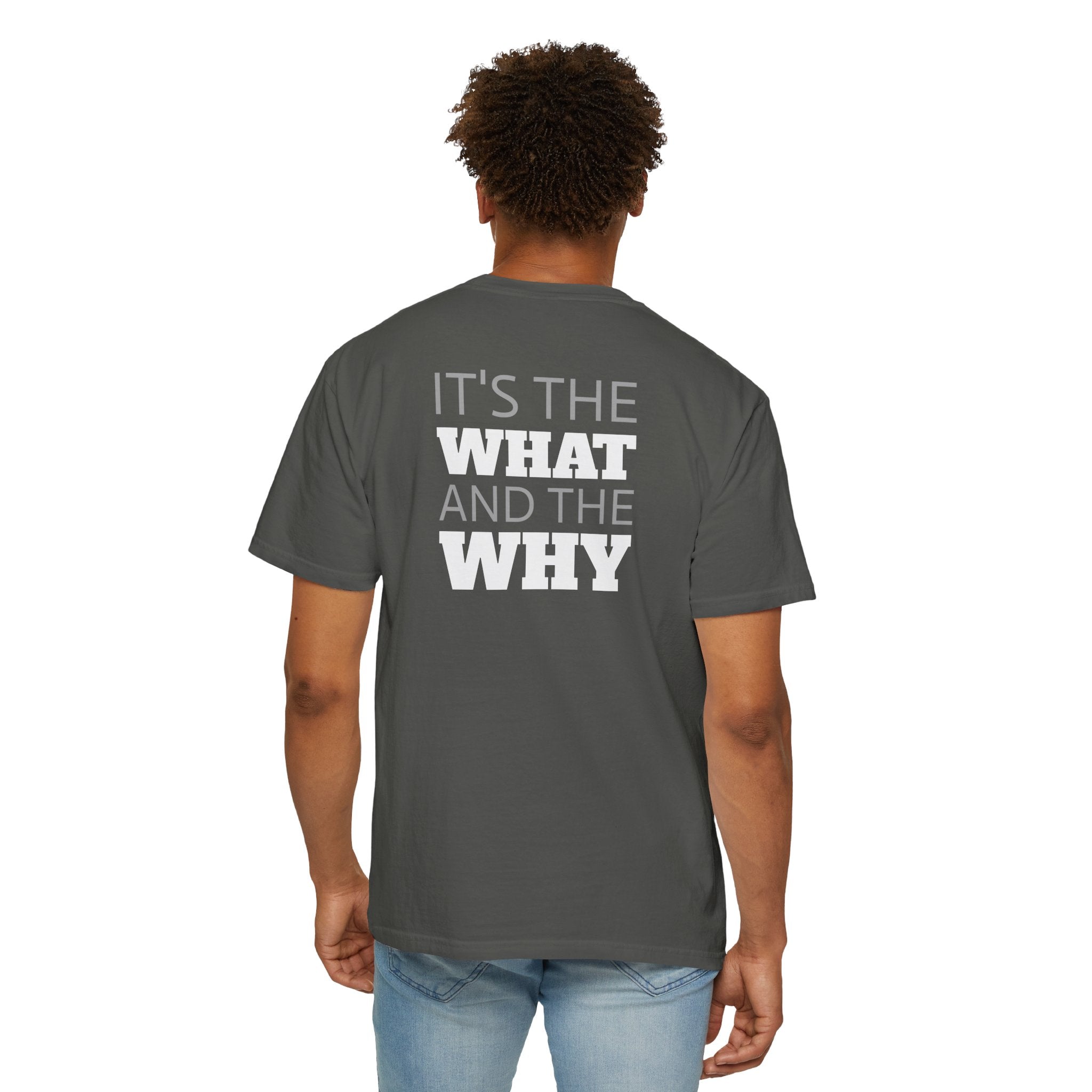 91 - Outcome Leadership- It’s the What and the Why - Multi Color T-Shirt — Minimal Logo Tee for Leaders & Coaches