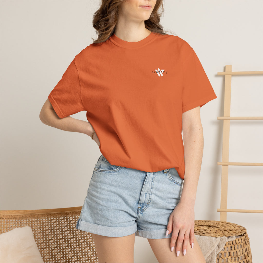 11 - Woodland Academy Burnt Orange T-Shirt — Minimal Logo Tee for Leaders & Coaches