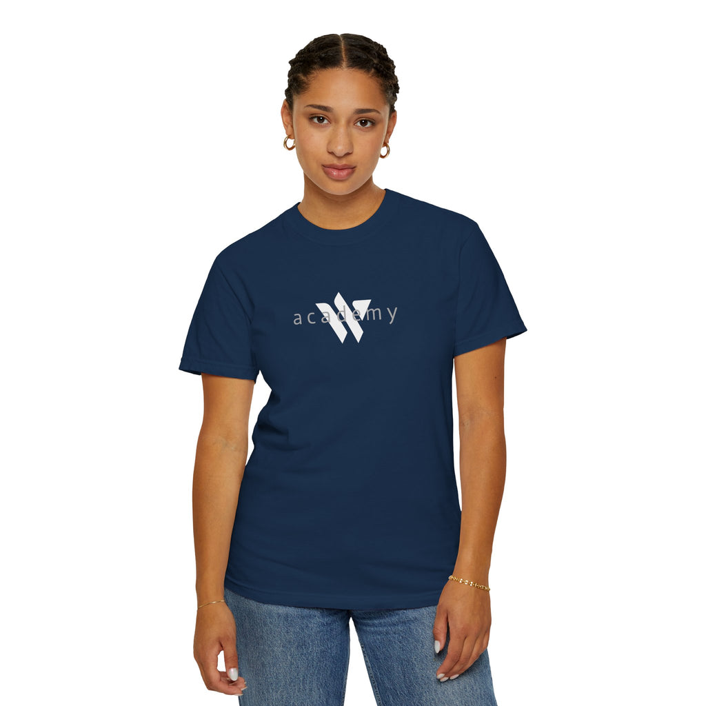 11 - Woodland Academy Multi Color T-Shirt — Minimal Logo Tee for Leaders & Coaches